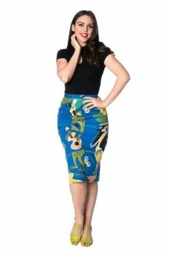 Banned Tiki Pencil Skirt -Burleska shop tiki pencil skirt banned 4 300x