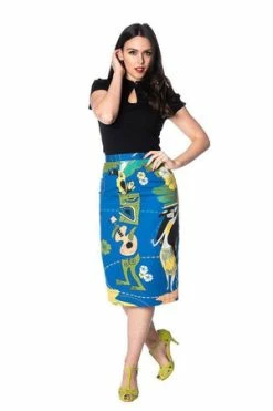 Banned Tiki Pencil Skirt -Burleska shop tiki pencil skirt banned 5 300x