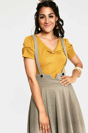 Voodoo Vixen Toyin Herringbone Overall Skirt 6 Voodoo Vixen Toyin Herringbone Overall Skirt - Image 4