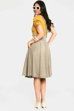 Voodoo Vixen Toyin Herringbone Overall Skirt 13 Voodoo Vixen Toyin Herringbone Overall Skirt -Burleska shop toyin olive herringbone overall skirt ska 3701 05.1055 300x