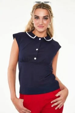Voodoo Vixen Front Button Collar Top