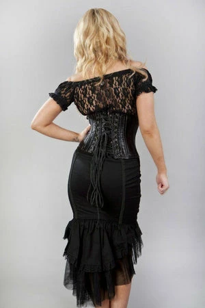 Burleska Traditional Double Steel Boned Underbust Corset In Black Satin 3 Burleska Traditional Double Steel Boned Underbust Corset In Black Satin - Image 2