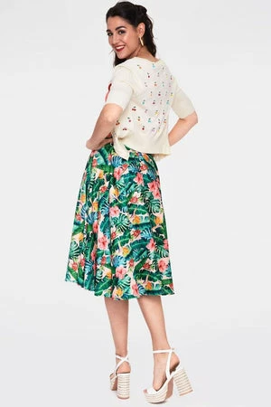 Voodoo Vixen Valentina Floral Tropical Print Skirt 4 Voodoo Vixen Valentina Floral Tropical Print Skirt - Image 2