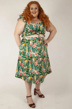 Voodoo Vixen Valentina Floral Tropical Print Skirt 10 Voodoo Vixen Valentina Floral Tropical Print Skirt - Image 8
