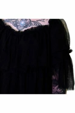 Dr Faust Vapour Mesh Black Sheer Mini Dress - Cardi -Burleska shop vapour mesh black sheer mini dress cardi dr faust 4 300x