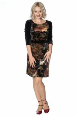 Banned Velvet Dreams Floral Dress -Burleska shop velvet dreams floral dress banned 3 300x