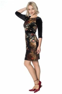Banned Velvet Dreams Floral Dress -Burleska shop velvet dreams floral dress banned 5 300x