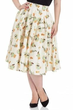 Voodoo Vixen Verity Cactus Print Swing Skirt