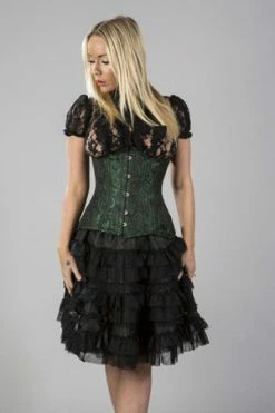 Burleska Victorian Double Steel Boned Underbust Corset In Scroll Brocade -Burleska shop victorian double steel boned underbust corset in scroll brocade burleska 6 300x