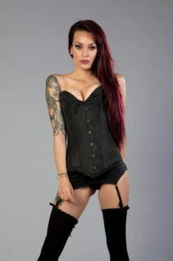 Burleska Victorian Overbust Corset In Black Brocade