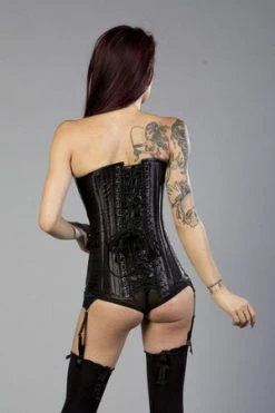 Burleska Victorian Overbust Steel Boned Long Line Corset In Satin -Burleska shop victorian overbust steel boned long line corset in satin burleska 4 300x