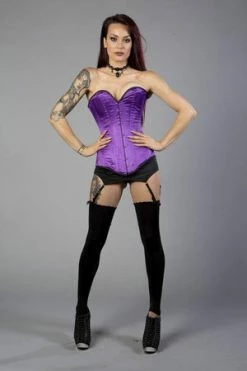 Burleska Victorian Overbust Steel Boned Long Line Corset In Satin -Burleska shop victorian overbust steel boned long line corset in satin burleska 9 300x