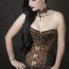 Burleska Warrior Overbust Steampunk Corset In Brown Brocade & Brown Matte Hip Panels -Burleska shop warrior overbust steampunk corset in brown brocade brown matte hip panels burleska 300x