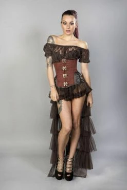 Burleska Warrior Underbust Steel Boned Corset In Taffeta With Matte Hip Panels -Burleska shop warrior underbust steel boned corset in taffeta with matte hip panels burleska 6 300x