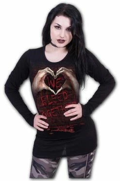 Spiral We Bleed Together - Baggy Top Black 4 Spiral We Bleed Together - Baggy Top Black -Burleska shop we bleed together baggy top black spiral 2 300x