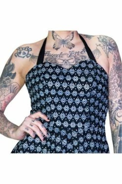 Dr Faust White Evil Cats Black Mini Dress - Katz -Burleska shop white eye of sauron black mini dress nathalia dr faust 3 300x