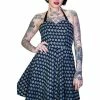 Dr Faust White Evil Cats Black Mini Dress - Katz