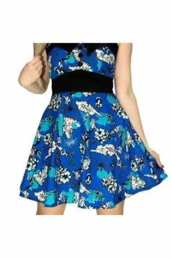 Dr Faust White Mermaids Blue Mini Dress - Brynlee -Burleska shop white mermaids blue mini dress brynlee dr faust 3 300x