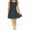 Dr Faust White Polka Dots Black Mini Dress - Isabella