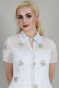 Voodoo Vixen Wonder White Chiffon Floral Embroidered Flared Dress -Burleska shop wonder white chiffon floral embroidered flared dress voodoo vixen 4 300x