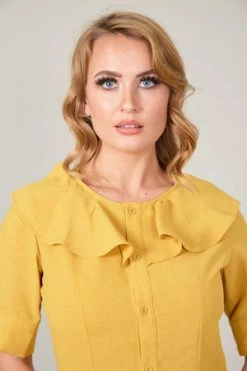 Voodoo Vixen Yan Blouse With Frill -Burleska shop yan blouse with frill voodoo vixen 3 300x