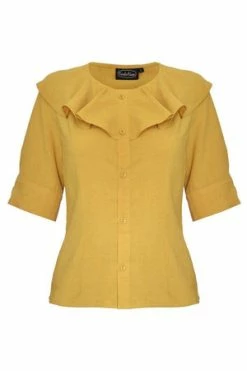 Voodoo Vixen Yan Blouse With Frill -Burleska shop yan blouse with frill voodoo vixen 4 300x