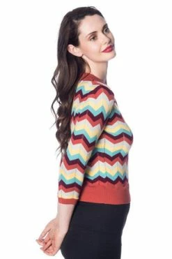 Banned Zoe Zig Zag Collar Top -Burleska shop zoe zig zag collar top banned 3 300x