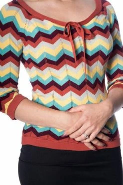 Banned Zoey Zig Zag Bow Front Top -Burleska shop zoey zig zag bow front top banned 8 300x