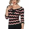 Banned Zoey Zig Zag Bow Front Top -Burleska shop zoey zig zag bow front top banned 300x
