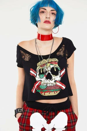 Jawbreaker Zombie Burger Lace Panel Top 3 Jawbreaker Zombie Burger Lace Panel Top